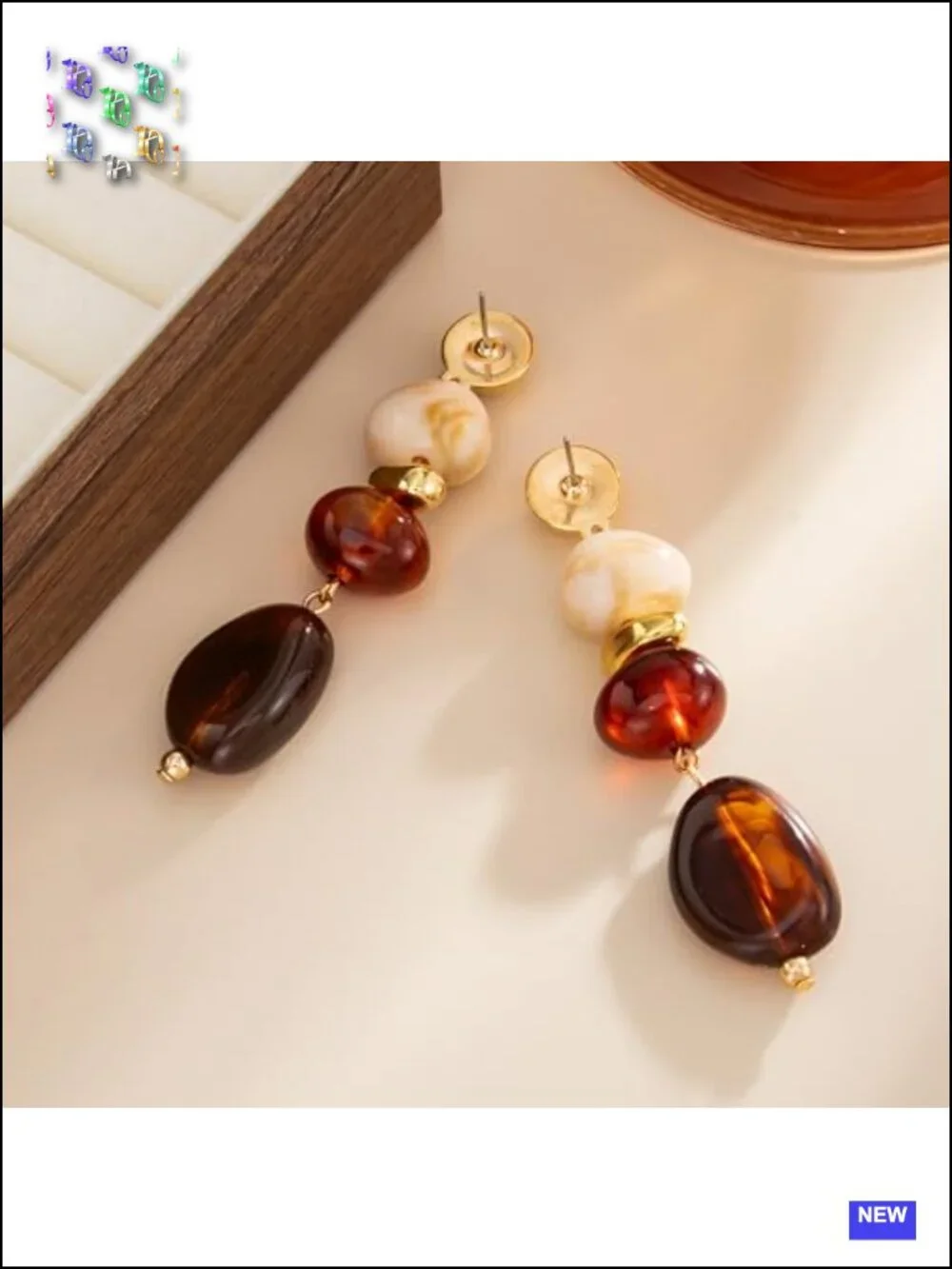 Chunky Resin Drop Dangle Earrings Vintage Geometric Jewelry